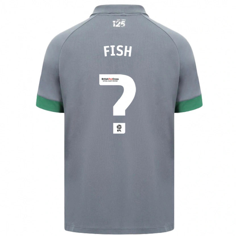 Danxenキッズウィル・フィッシュ#0ダークグレーアウェイシャツ2024/25ジャージーユニフォーム
