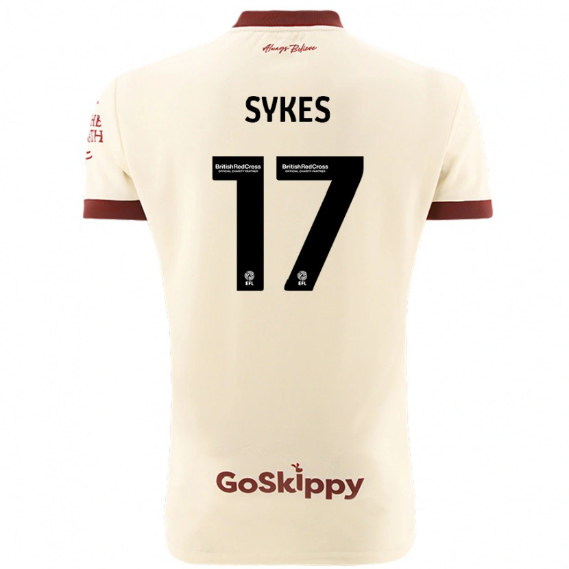 Danxenキッズマーク・サイクス#17クリームホワイトアウェイシャツ2024/25ジャージーユニフォーム