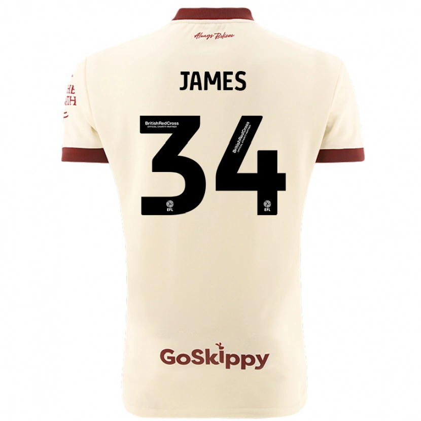 Danxenキッズジョセフ・ジェームス#34クリームホワイトアウェイシャツ2024/25ジャージーユニフォーム