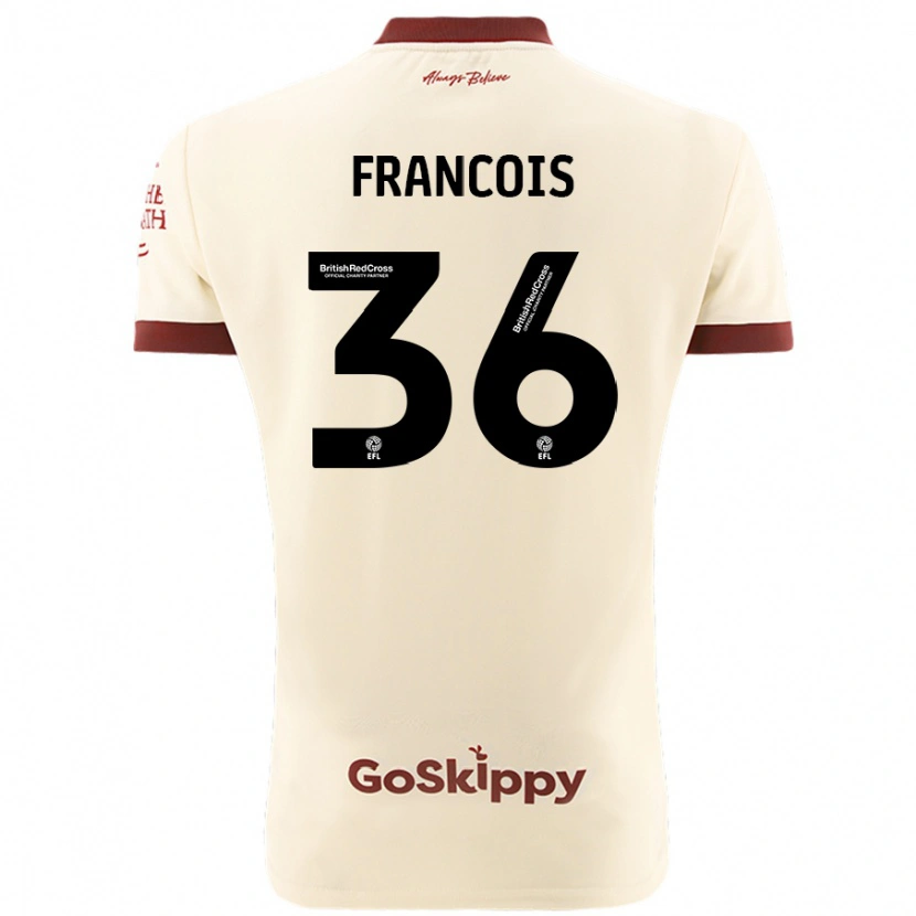 Danxenキッズマーリー・フランソワ#36クリームホワイトアウェイシャツ2024/25ジャージーユニフォーム