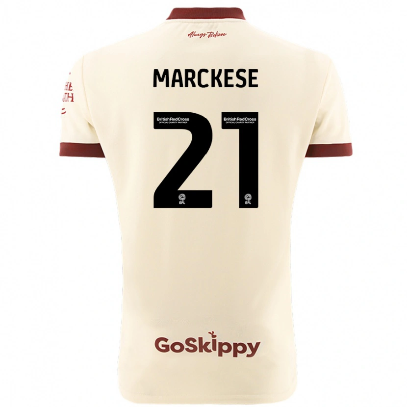 Danxenキッズケイラン・マルケス#21クリームホワイトアウェイシャツ2024/25ジャージーユニフォーム