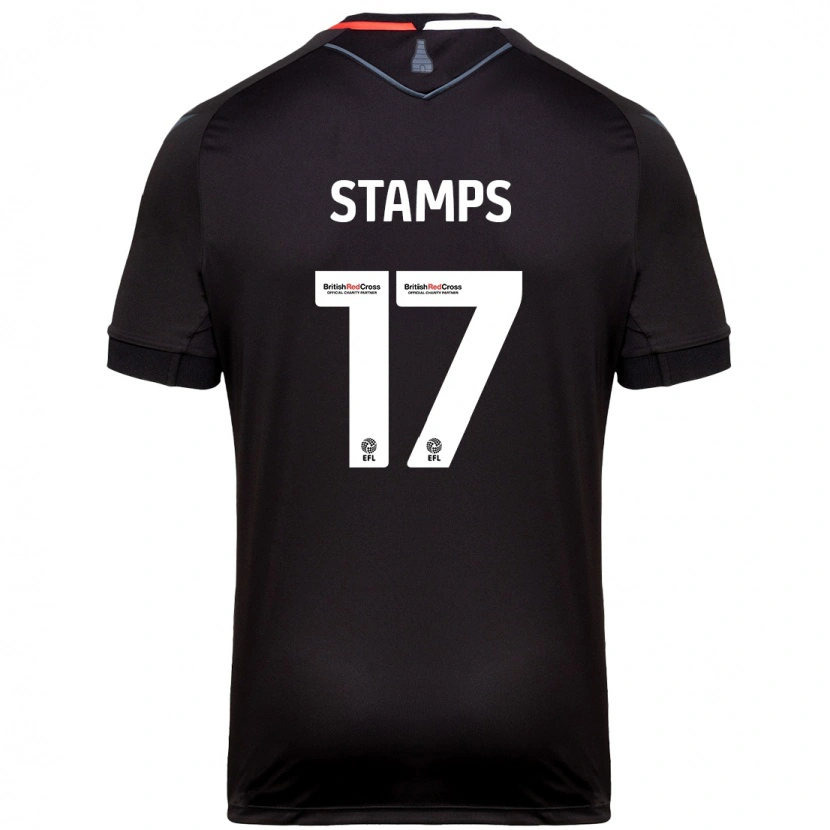 Danxenキッズシャノン・スタンプス#17黒アウェイシャツ2024/25ジャージーユニフォーム