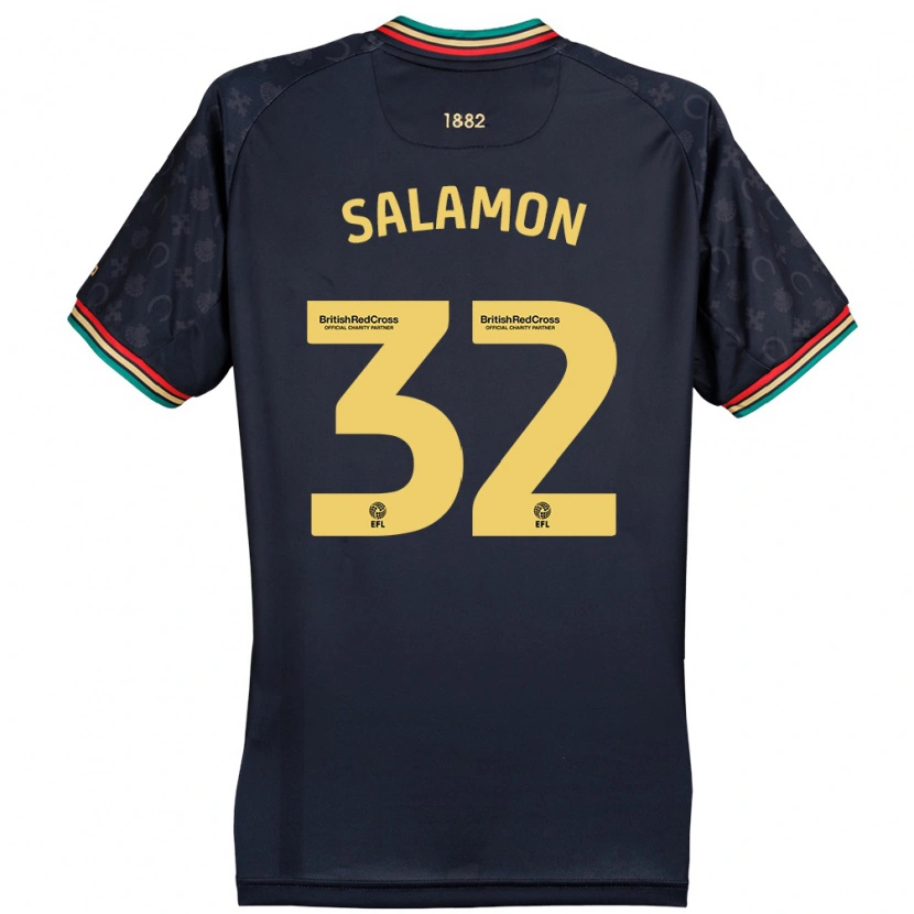 Danxenキッズマッテオ・サラモン#32ダークネイビーブルーアウェイシャツ2024/25ジャージーユニフォーム