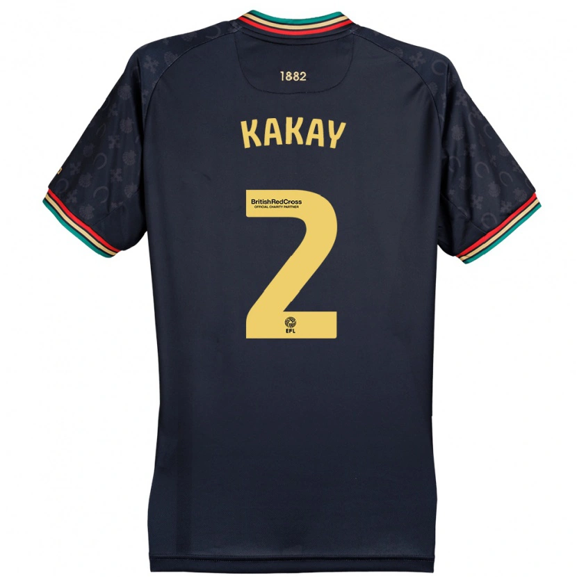 Danxenキッズオスマン・カカイ#2ダークネイビーブルーアウェイシャツ2024/25ジャージーユニフォーム