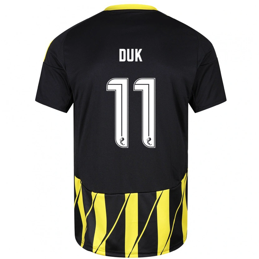 Danxenキッズ全て#11黒 黄アウェイシャツ2024/25ジャージーユニフォーム