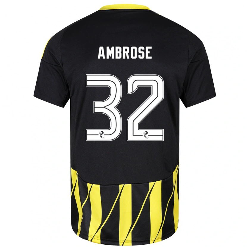 Danxenキッズピーター・アンブローズ#32黒 黄アウェイシャツ2024/25ジャージーユニフォーム