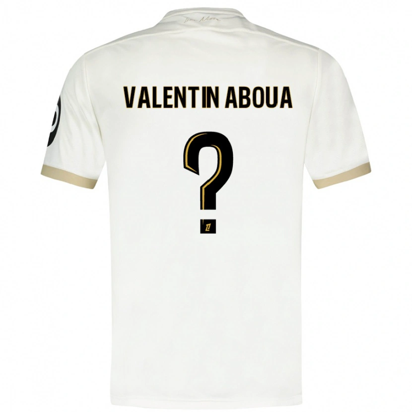 DanxenキッズLouis Valentin Aboua#0ホワイトゴールドアウェイシャツ2024/25ジャージーユニフォーム