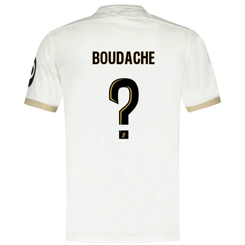 DanxenキッズKaïl Boudache#0ホワイトゴールドアウェイシャツ2024/25ジャージーユニフォーム