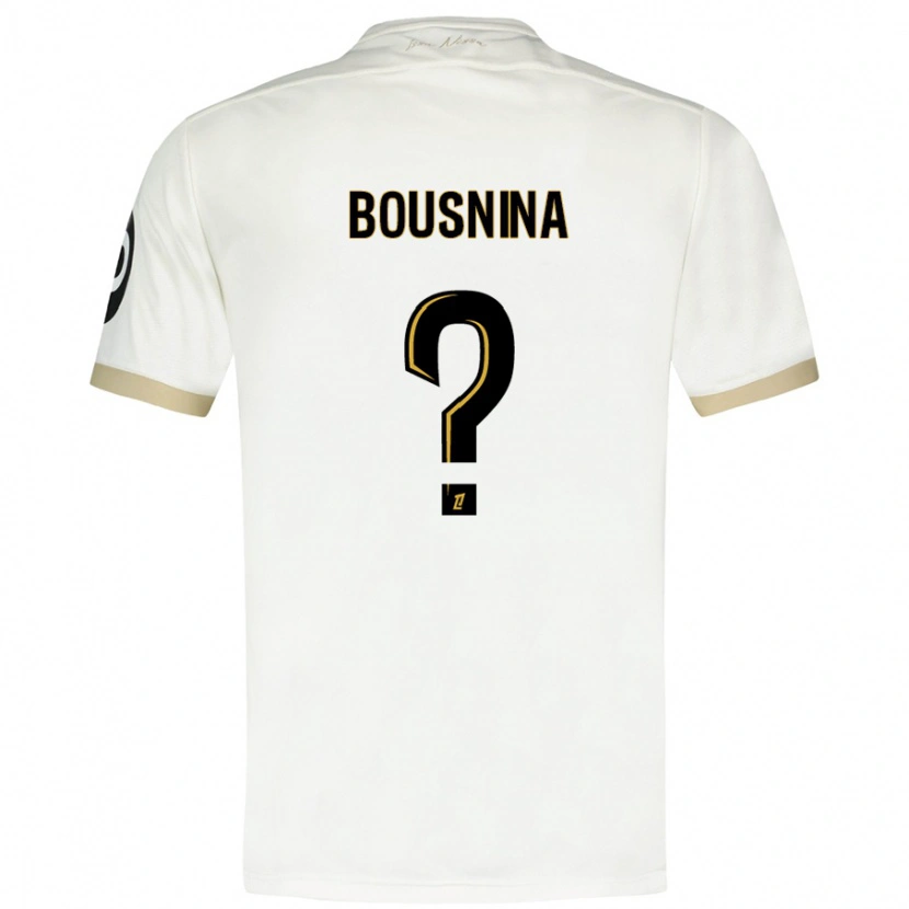 DanxenキッズFarès Bousnina#0ホワイトゴールドアウェイシャツ2024/25ジャージーユニフォーム