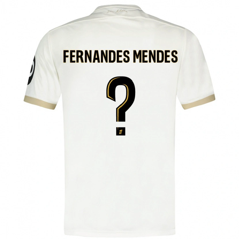 DanxenキッズMathis Fernandes Mendes#0ホワイトゴールドアウェイシャツ2024/25ジャージーユニフォーム