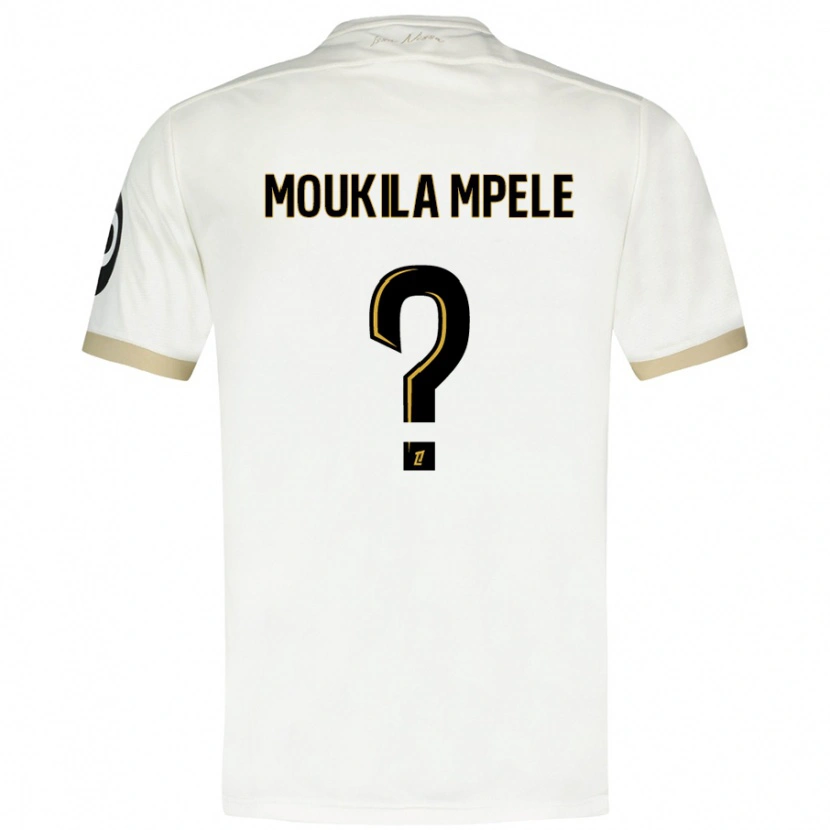 DanxenキッズBeny Moukila Mpele#0ホワイトゴールドアウェイシャツ2024/25ジャージーユニフォーム