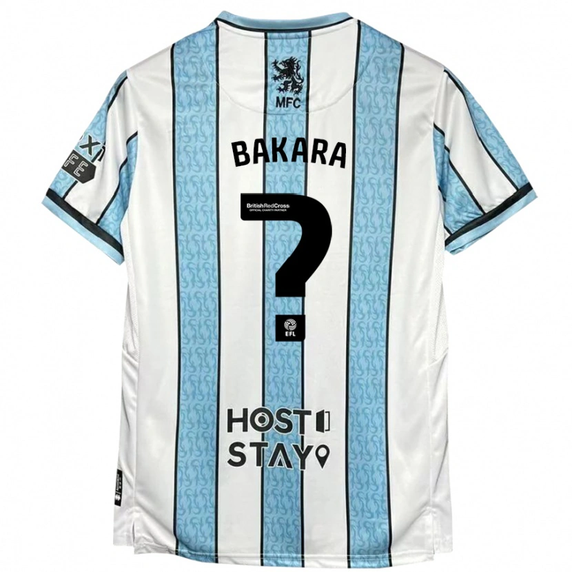 DanxenキッズHakeem Bakara#0ホワイト ブルーアウェイシャツ2024/25ジャージーユニフォーム