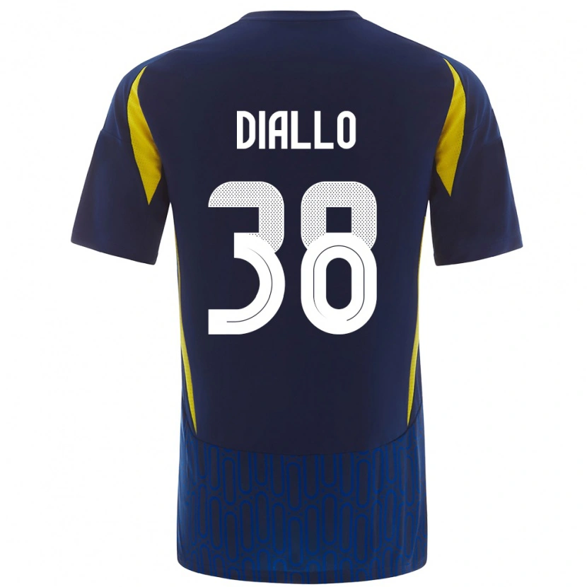 Danxenキッズアミナタ・ディアロ#38青 黄アウェイシャツ2024/25ジャージーユニフォーム