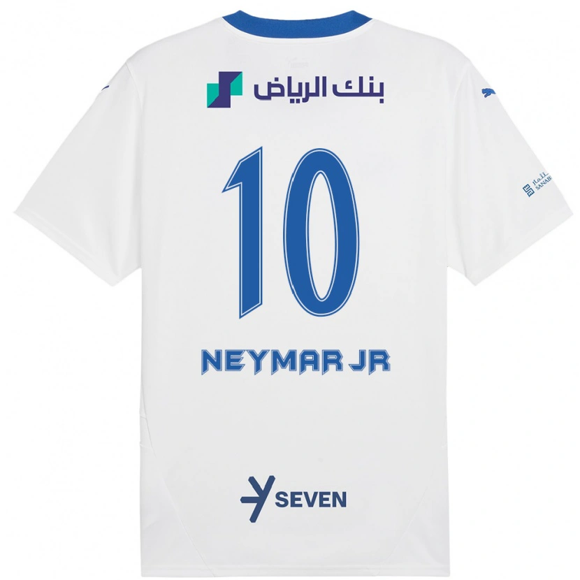 Danxenキッズネイマール#10ホワイト ブルーアウェイシャツ2024/25ジャージーユニフォーム