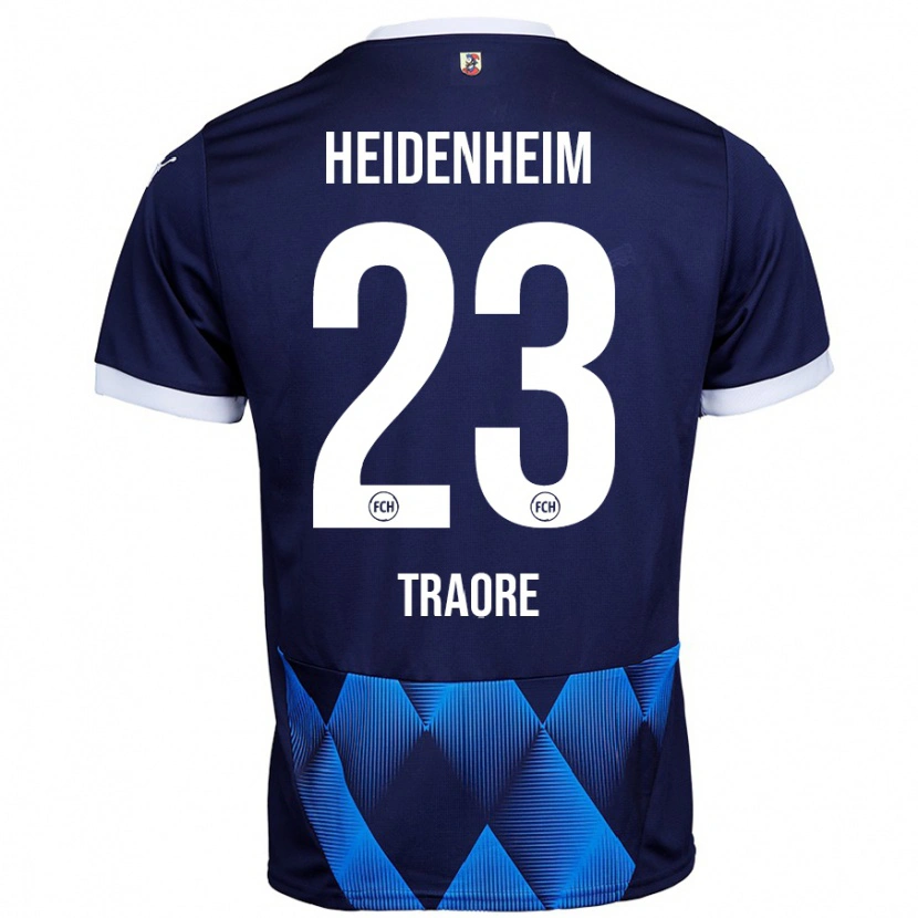 DanxenキッズOmar Traoré#23ダークネイビーブルーアウェイシャツ2024/25ジャージーユニフォーム