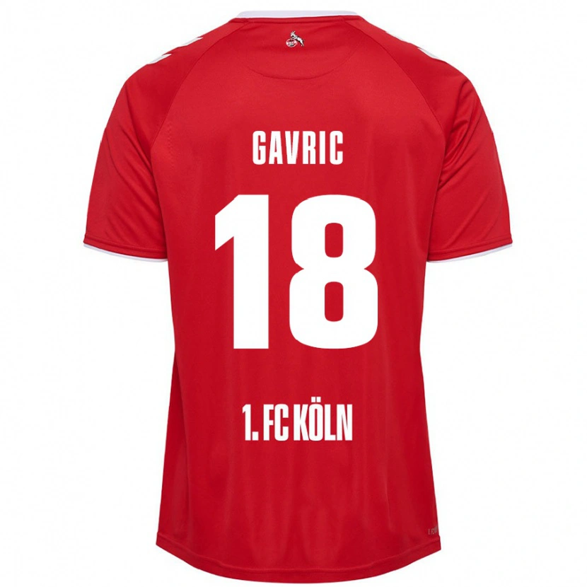 DanxenキッズAndrea Gavrić#18赤 白アウェイシャツ2024/25ジャージーユニフォーム
