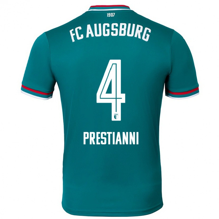 DanxenキッズLuis Prestianni#4ダークグリーンアウェイシャツ2024/25ジャージーユニフォーム