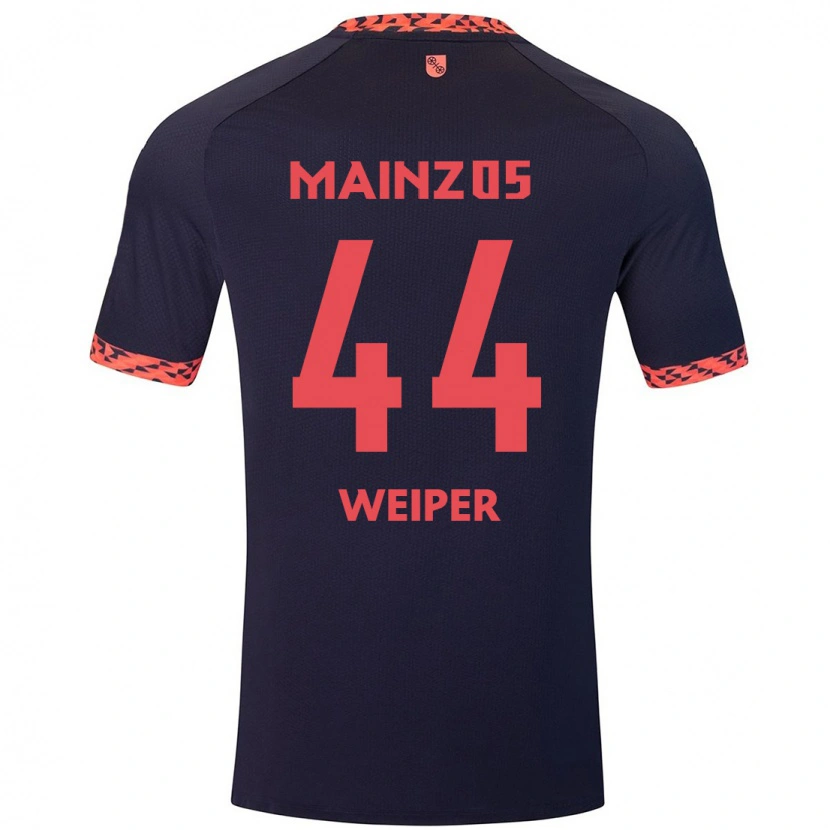 DanxenキッズNelson Weiper#44ブルーコーラルレッドアウェイシャツ2024/25ジャージーユニフォーム