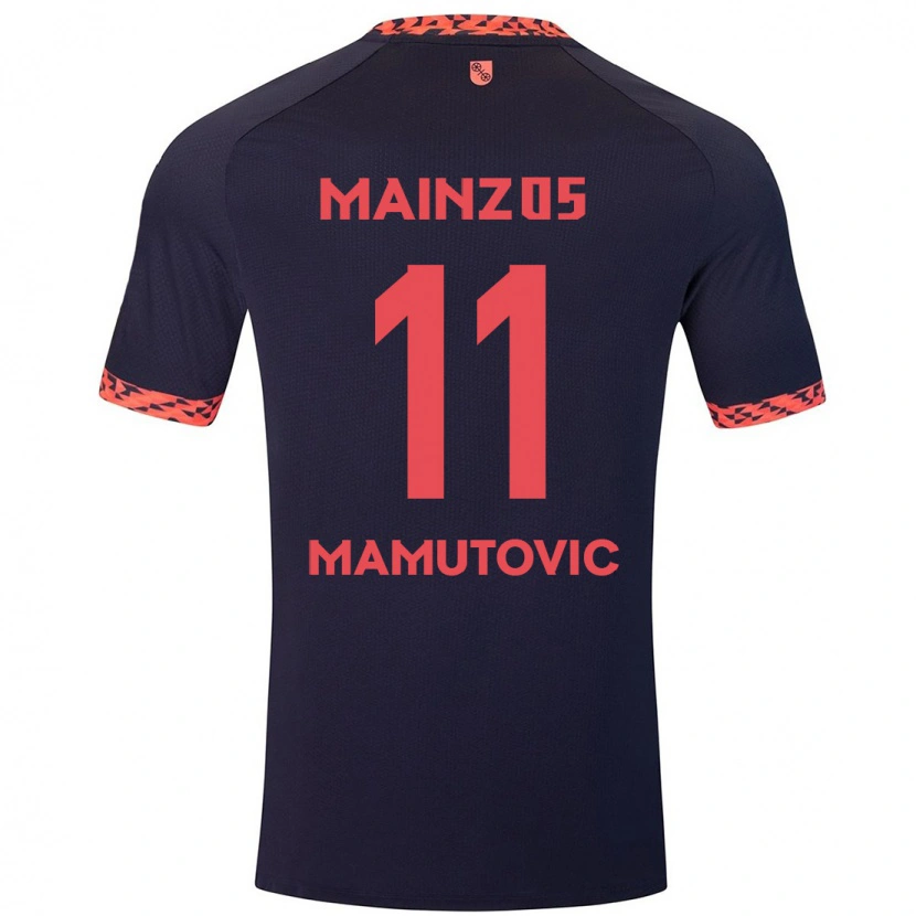DanxenキッズDavid Mamutovic#11ブルーコーラルレッドアウェイシャツ2024/25ジャージーユニフォーム