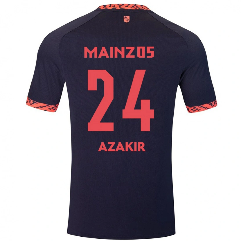 Danxenキッズデニース・アザキル#24ブルーコーラルレッドアウェイシャツ2024/25ジャージーユニフォーム