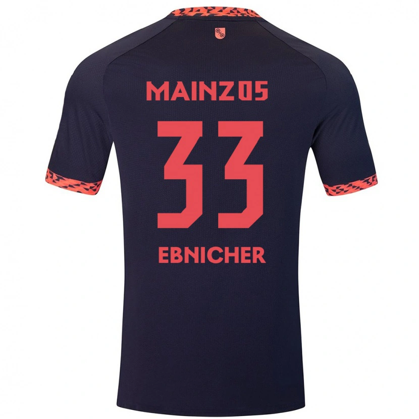DanxenキッズSabine Ebnicher#33ブルーコーラルレッドアウェイシャツ2024/25ジャージーユニフォーム