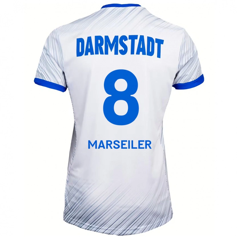 DanxenキッズLuca Marseiler#8ホワイト ブルーアウェイシャツ2024/25ジャージーユニフォーム