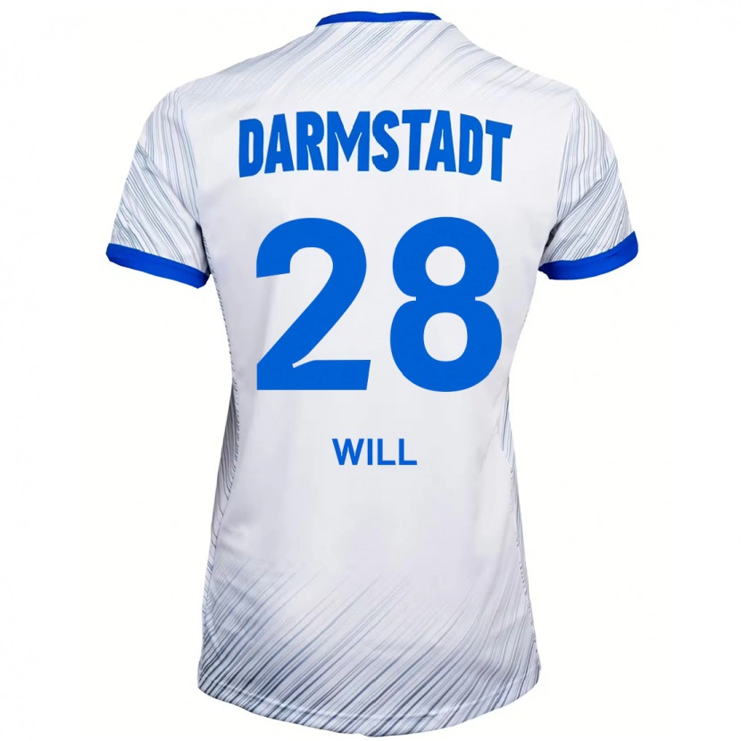Danxenキッズポール・ウィル#28ホワイト ブルーアウェイシャツ2024/25ジャージーユニフォーム