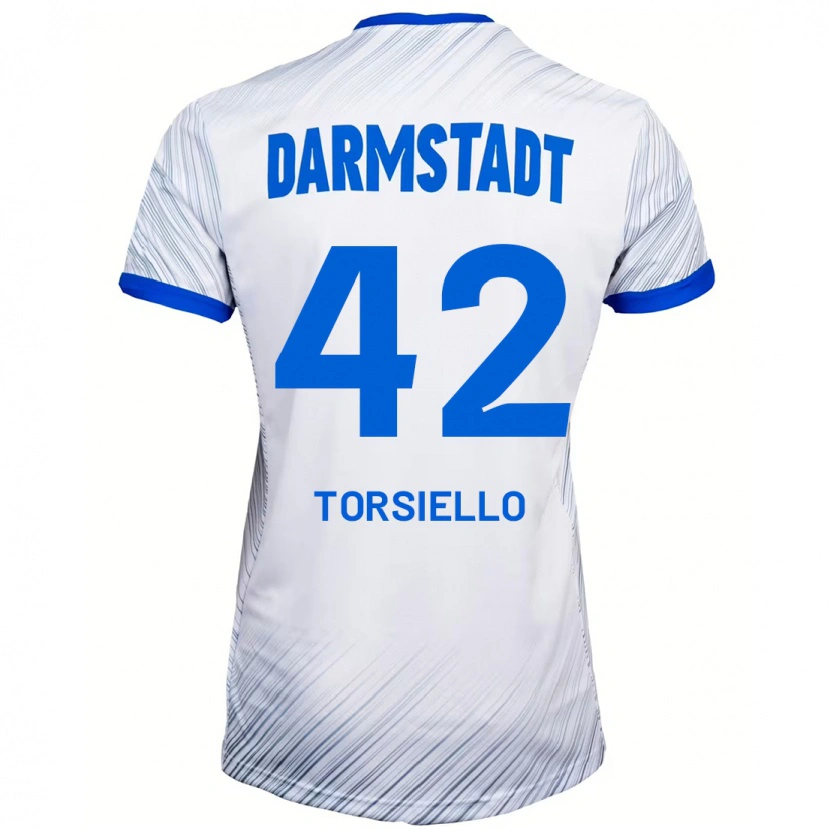 DanxenキッズFabio Torsiello#42ホワイト ブルーアウェイシャツ2024/25ジャージーユニフォーム