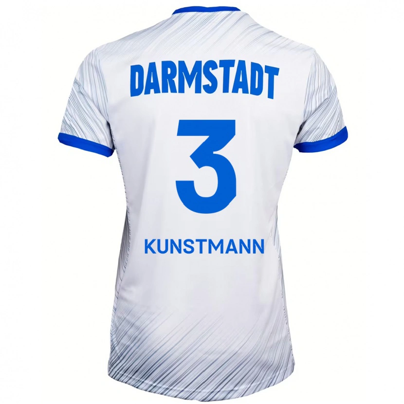 Danxenキッズケルビン・クンストマン#3ホワイト ブルーアウェイシャツ2024/25ジャージーユニフォーム