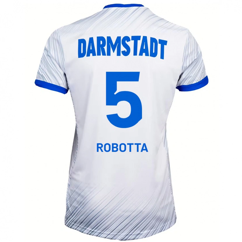 DanxenキッズMaurizio Robotta#5ホワイト ブルーアウェイシャツ2024/25ジャージーユニフォーム