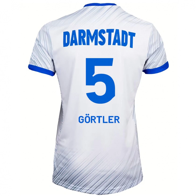 DanxenキッズBastian Görtler#5ホワイト ブルーアウェイシャツ2024/25ジャージーユニフォーム