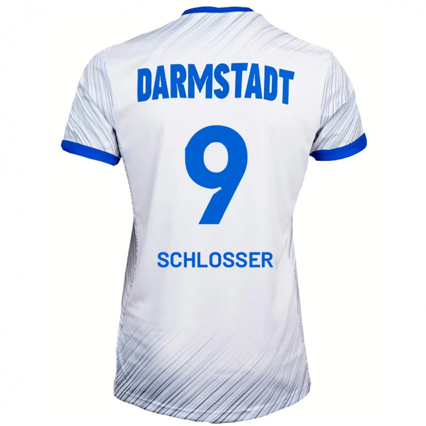 DanxenキッズMika Schlosser#9ホワイト ブルーアウェイシャツ2024/25ジャージーユニフォーム