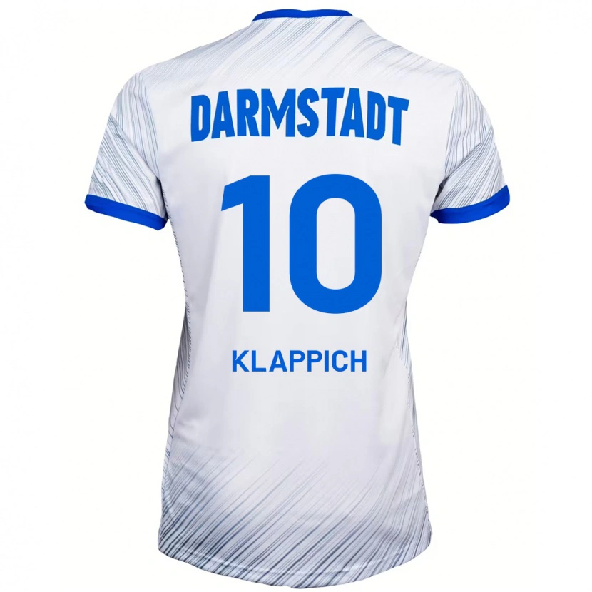 DanxenキッズLuis Klappich#10ホワイト ブルーアウェイシャツ2024/25ジャージーユニフォーム