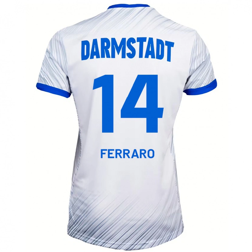 DanxenキッズEnzo Ferraro#14ホワイト ブルーアウェイシャツ2024/25ジャージーユニフォーム