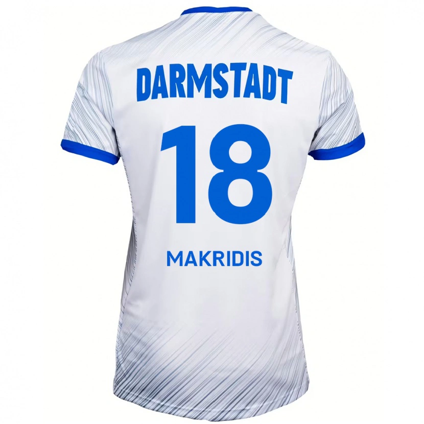 DanxenキッズGeorgios Makridis#18ホワイト ブルーアウェイシャツ2024/25ジャージーユニフォーム