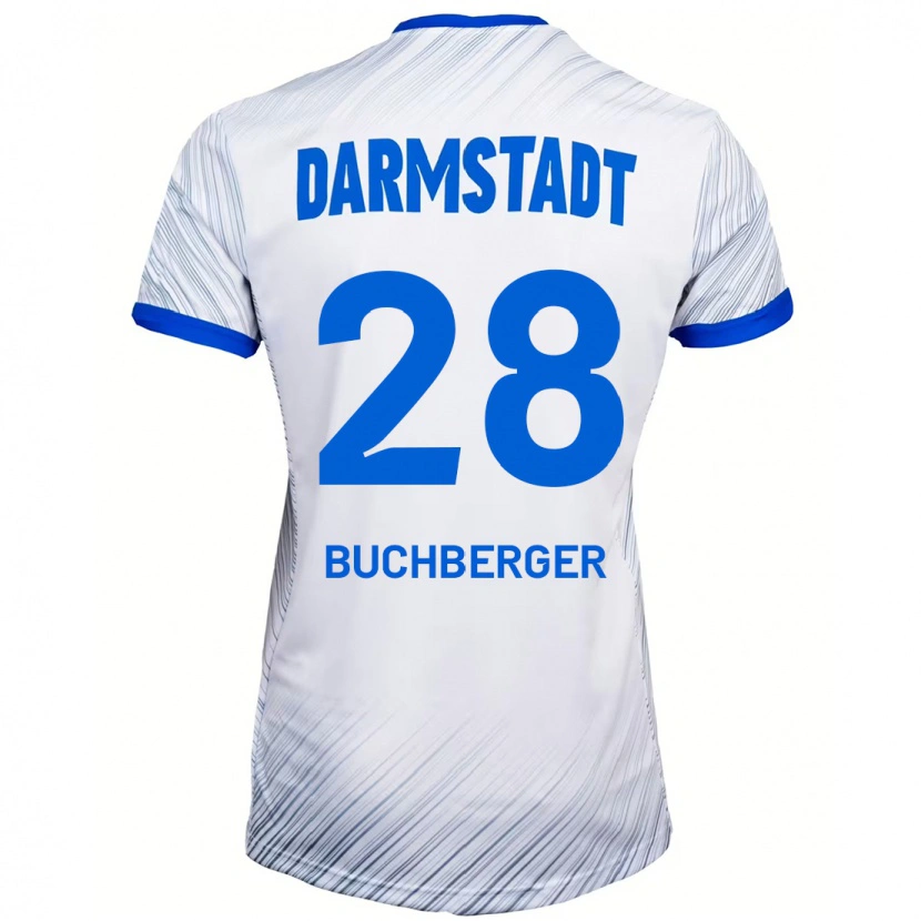 Danxenキッズジョナス・ブッフベルガー#28ホワイト ブルーアウェイシャツ2024/25ジャージーユニフォーム