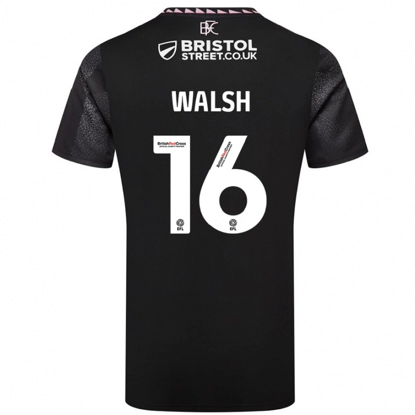 DanxenキッズLucy Walsh#16黒アウェイシャツ2024/25ジャージーユニフォーム
