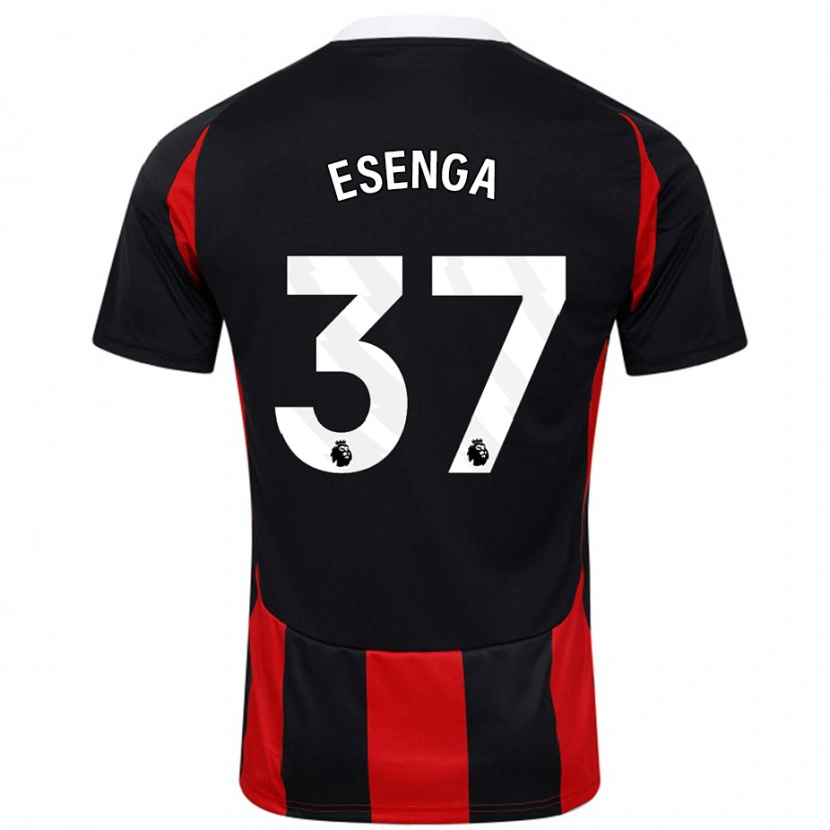 DanxenキッズJonathan Esenga#37黒 赤アウェイシャツ2024/25ジャージーユニフォーム
