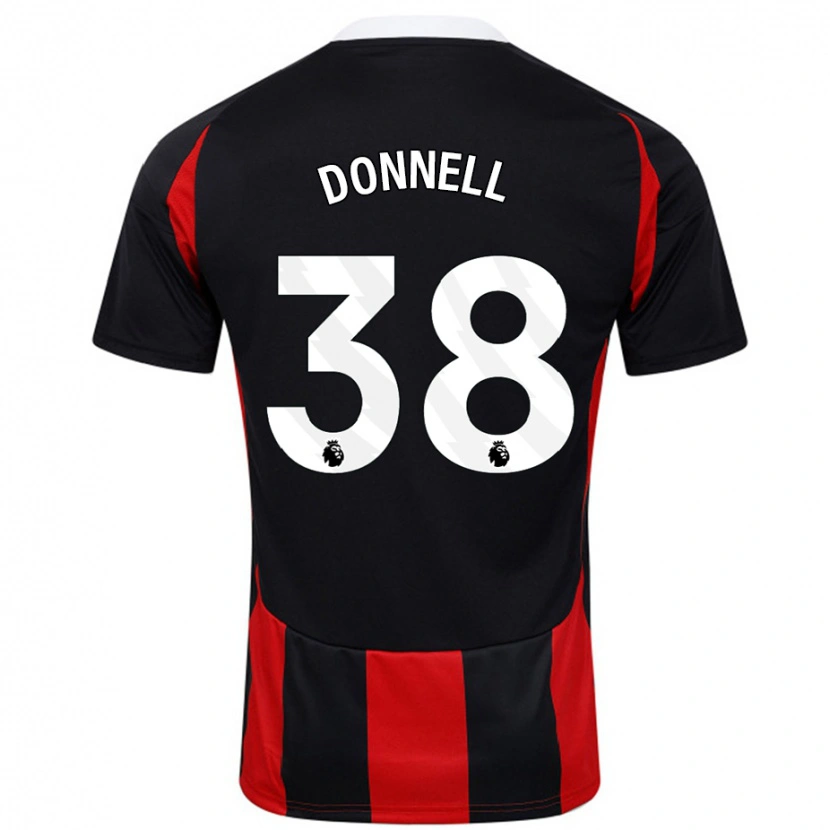 Danxenキッズクリス・ドンネル#38黒 赤アウェイシャツ2024/25ジャージーユニフォーム