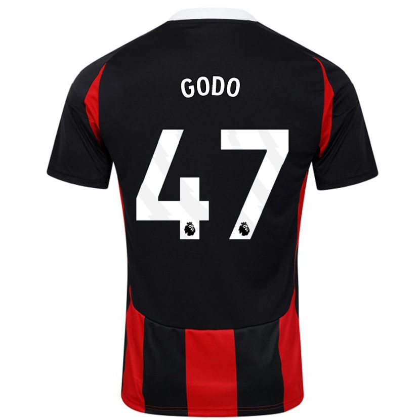DanxenキッズMartial Godo#47黒 赤アウェイシャツ2024/25ジャージーユニフォーム