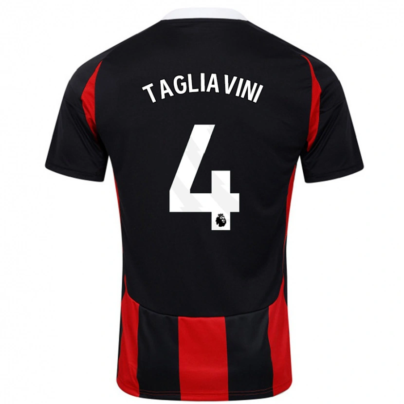 DanxenキッズElla Tagliavini#4黒 赤アウェイシャツ2024/25ジャージーユニフォーム
