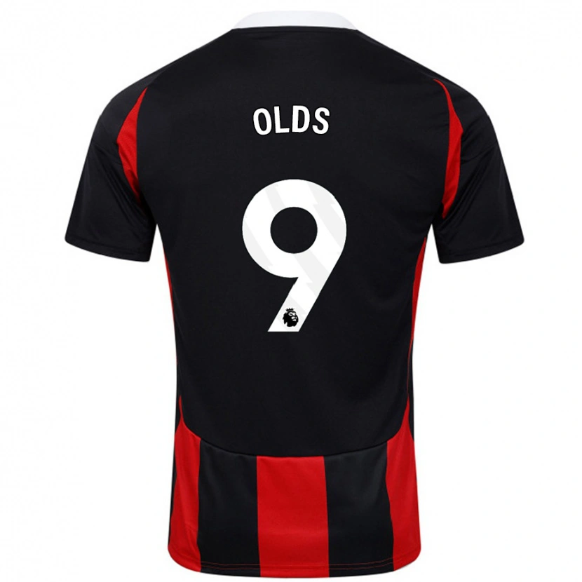 DanxenキッズEllie Olds#9黒 赤アウェイシャツ2024/25ジャージーユニフォーム