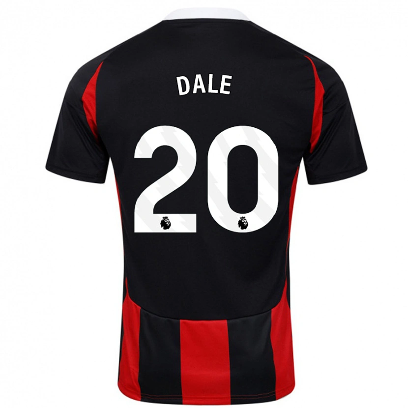Danxenキッズオリビア・デール#20黒 赤アウェイシャツ2024/25ジャージーユニフォーム