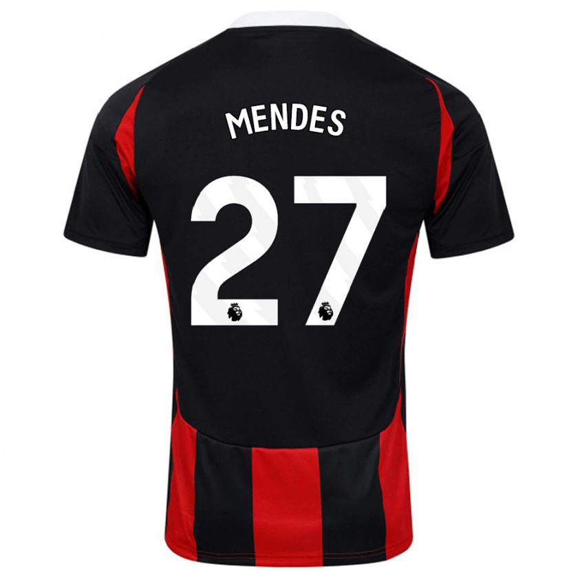 DanxenキッズMegalie Mendes#27黒 赤アウェイシャツ2024/25ジャージーユニフォーム