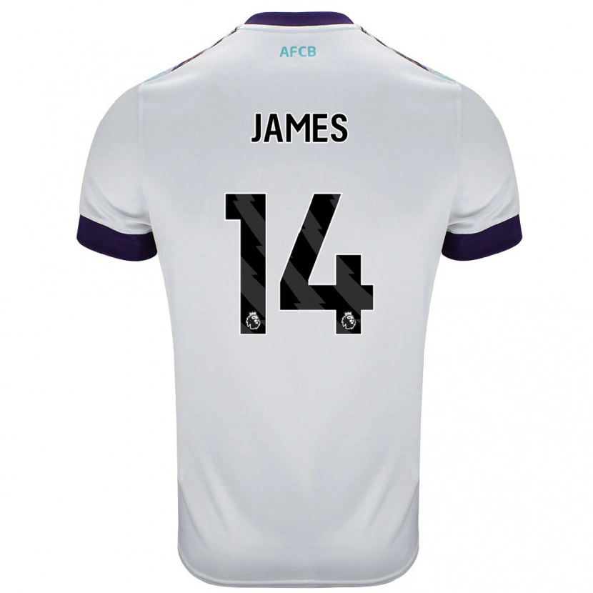 DanxenキッズKatie James#14白 緑 紫アウェイシャツ2024/25ジャージーユニフォーム