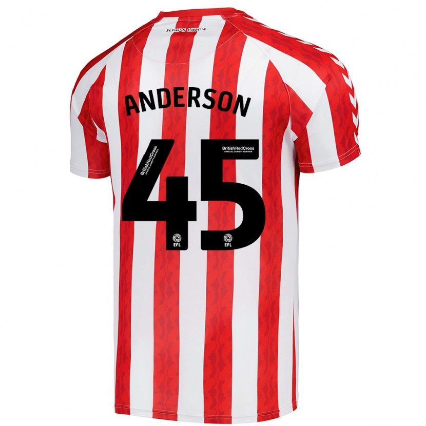 DanxenメンズJoe Anderson#45赤 白ホームシャツ2024/25ジャージーユニフォーム