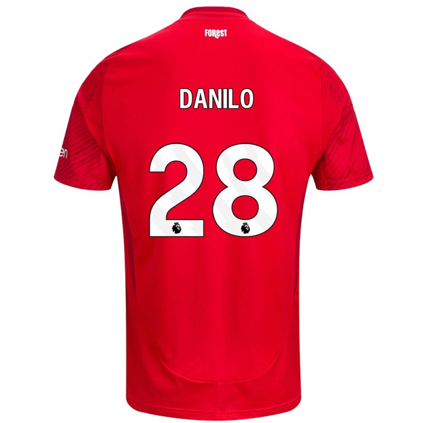 Danxenメンズダニーロ・ルイス・ダ・シウバ#28赤 白ホームシャツ2024/25ジャージーユニフォーム