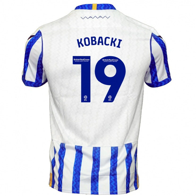 DanxenメンズOlaf Kobacki#19ブルーホワイトホームシャツ2024/25ジャージーユニフォーム