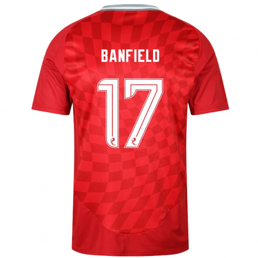 Danxenメンズキーリー・バンフィールド#17赤ホームシャツ2024/25ジャージーユニフォーム