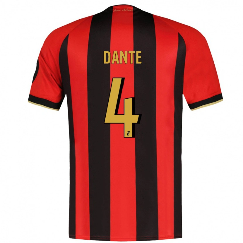 DanxenメンズDante#4赤黒ホームシャツ2024/25ジャージーユニフォーム